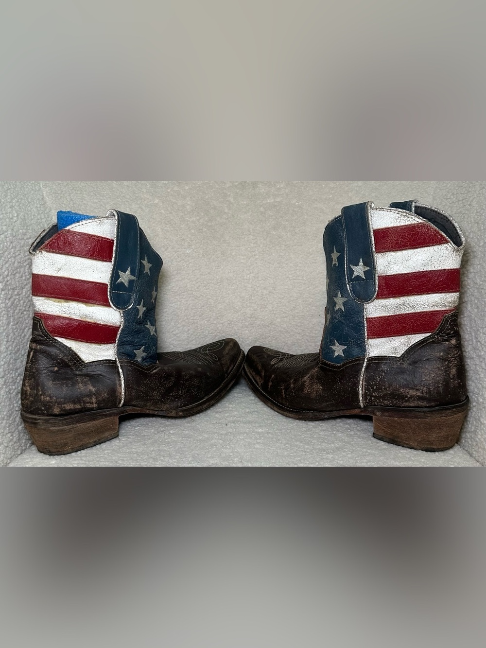 Americana Patriotic Western Boots USA Flag Leather Summer 4th of July Cowboy 8 - Picture 9 of 15
